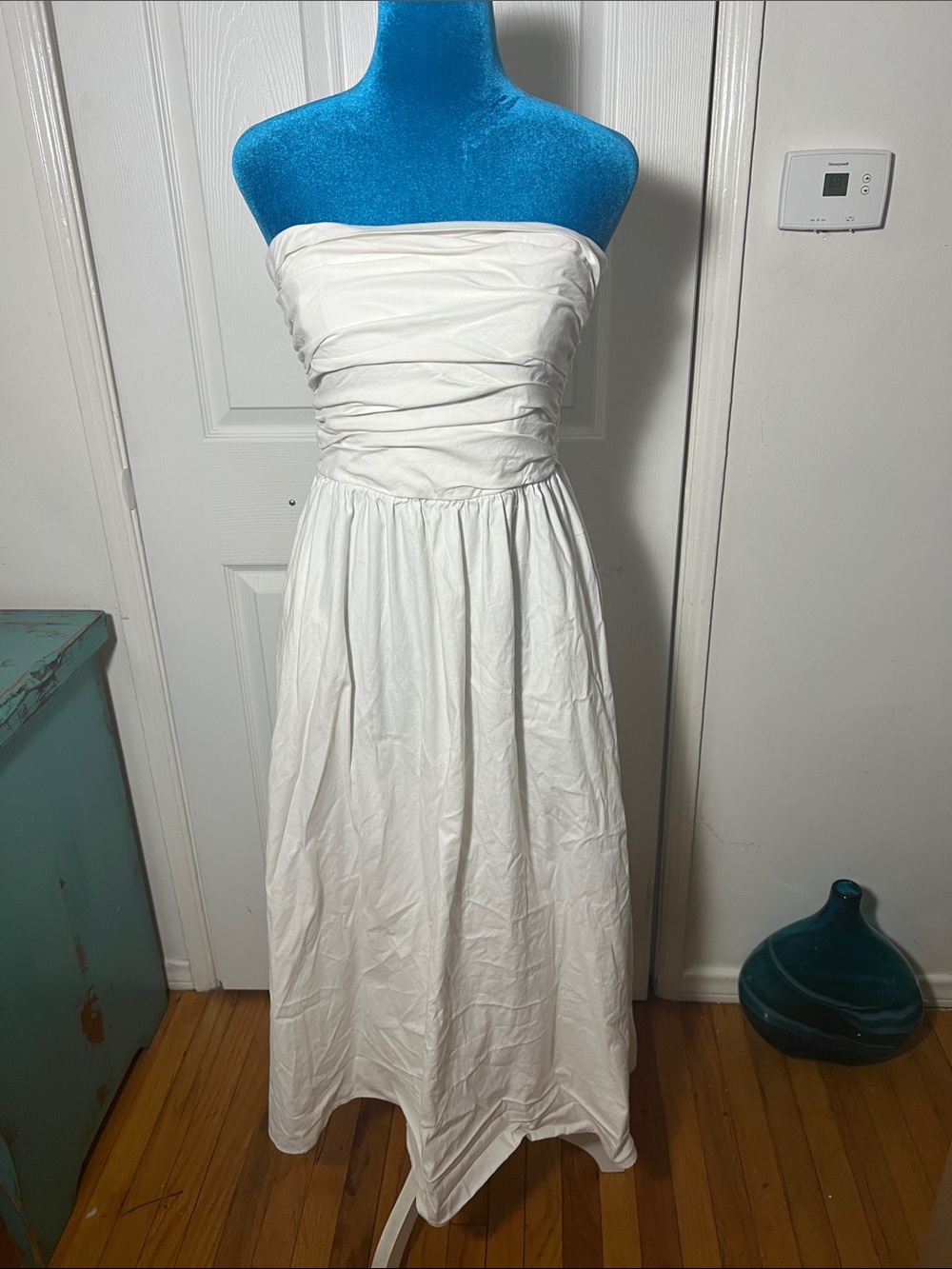 Reformation Organic Cotton Strapless White Midi Dress Women’s 4